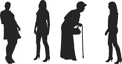 矢量剪影的女人。图片下载