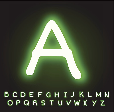 氖气绿色字母向量图片下载