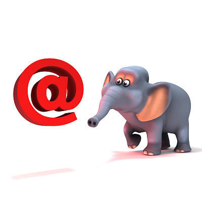 3d Elephant有一个电子邮件地址图片下载