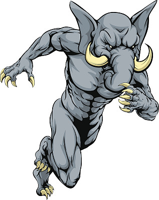 大象运动吉祥物跑步图片下载