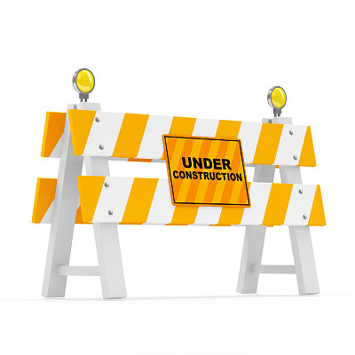 道路障碍孤立在白色背景图片下载