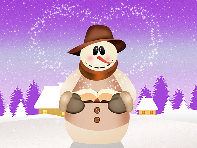 冬季景观中的雪人图片下载