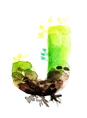 手绘水彩字母J图片下载