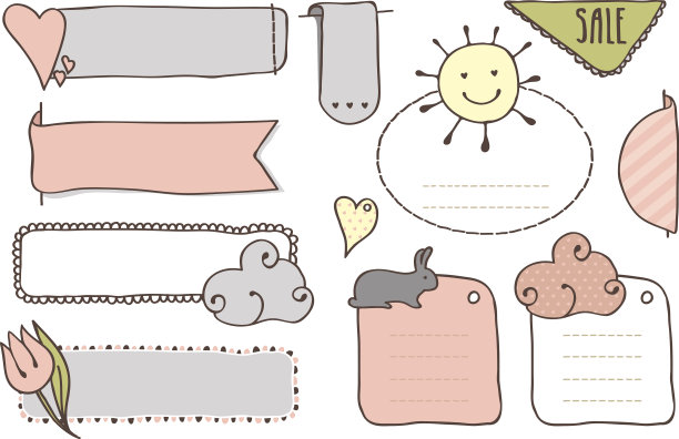 用于装饰的涂鸦套装图片下载