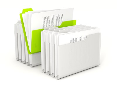 绿色文件夹在一行上隔离白色图片下载