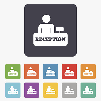 接收信号图标。酒店注册表。图片下载