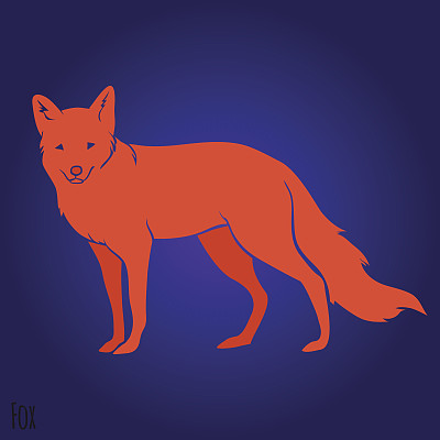 红狐狸轮廓图片下载