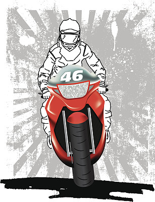 红色超级自行车与垃圾背景图片下载