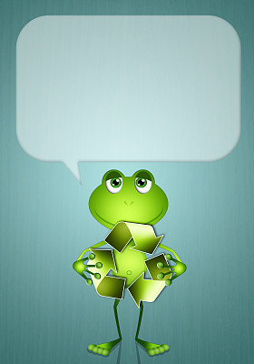 滑稽的青蛙，生态循环符号图片下载