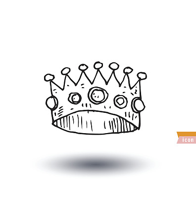 皇冠，手绘矢量。图片下载