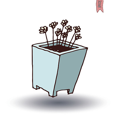 花瓶的花，矢量插图。图片下载