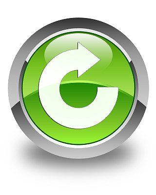 回复箭头图标光滑的绿色圆形按钮图片下载