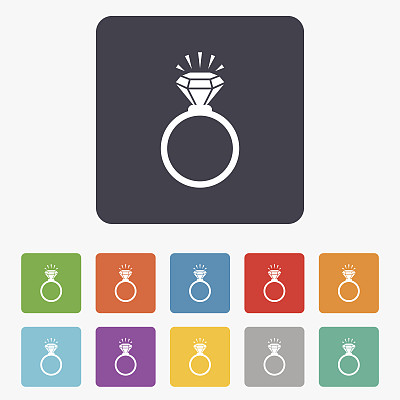 环标志图标。有钻石标志的珠宝。图片下载