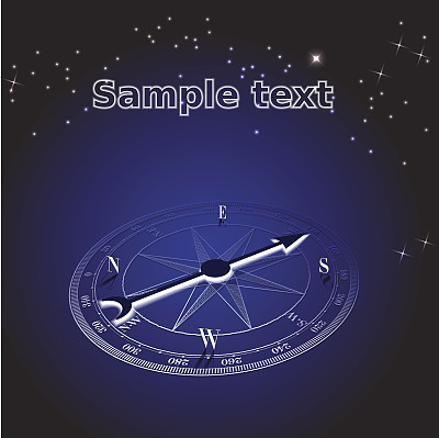 空间中抽象背景蓝色罗盘。矢量图图片下载