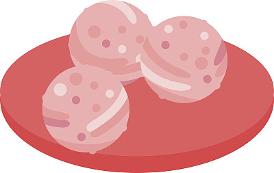 肉丸矢量图图片下载