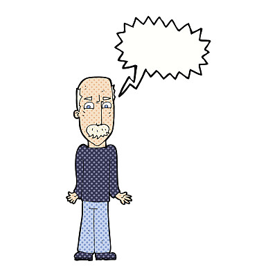 卡通爸爸耸耸肩，说话冒泡图片下载