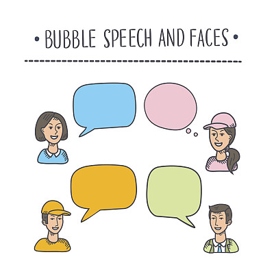 人们的互动泡泡和虚拟形象图片下载