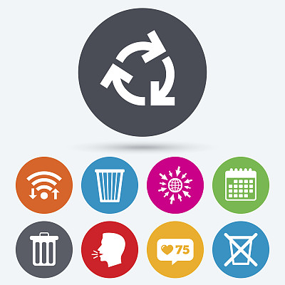 回收站图标。重用或减少符号。图片下载