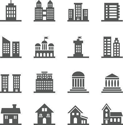 建筑房屋矢量图标图片下载