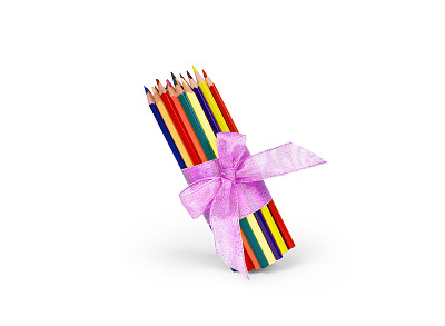 彩色铅笔孤立在白色背景图片下载