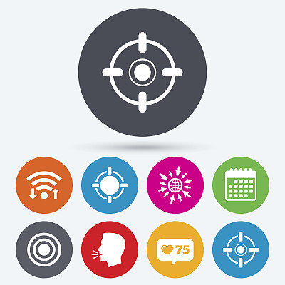 十字图标。目标瞄准标志符号。图片下载