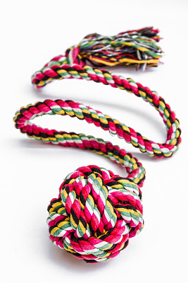 彩色织物球和绳子图片下载