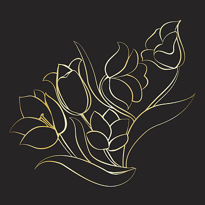 一束金色的郁金香图片下载