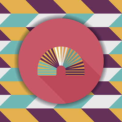 彩虹螺旋平面图标与长影子，eps10图片下载