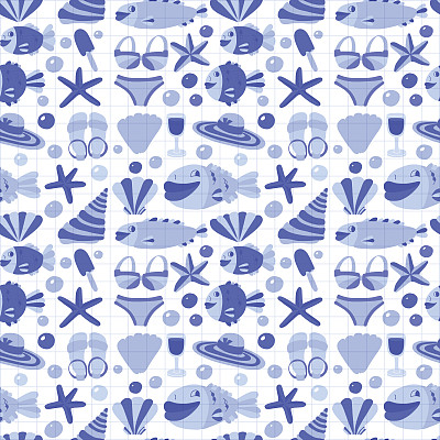 矢量平面手绘图标海滩和热带度假图片下载