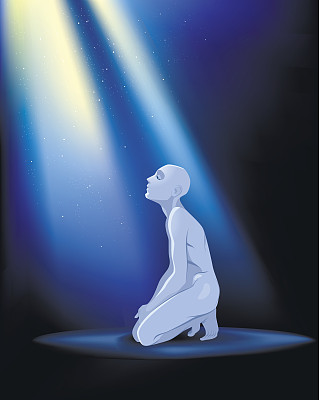 跪着祈祷的男人图片下载