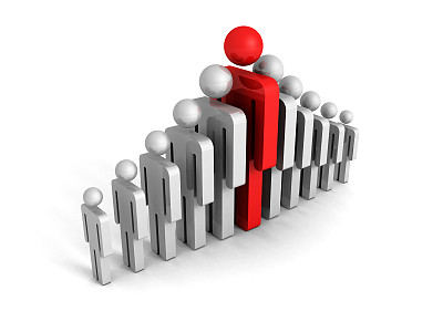 领导理念与红色大人体图标形象图片下载