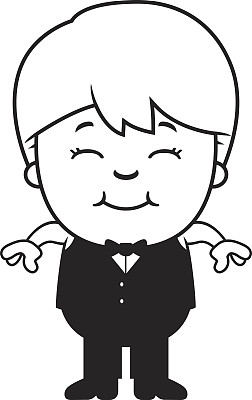 微笑的卡通小服务员图片下载