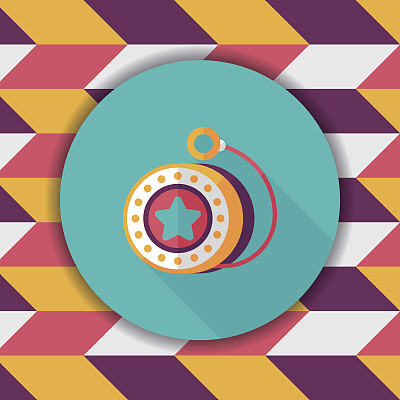 溜溜球扁平图标与长影子，eps 10图片下载