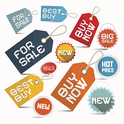 纸向量业务标签集图片下载