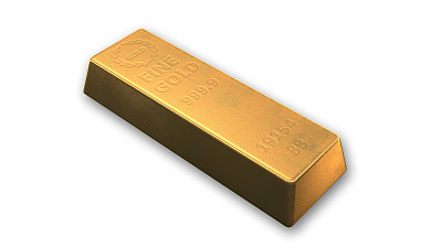 白色背景上的金条图片下载