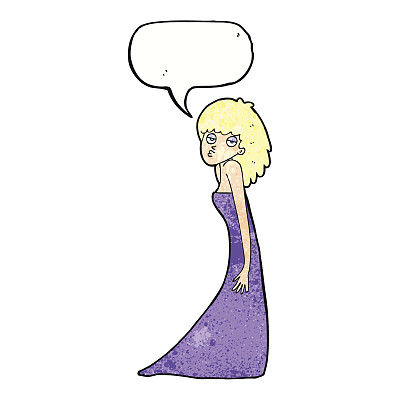 卡通女人拉照片脸与讲话气泡图片下载