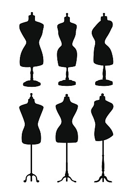 的人体模型。矢量剪影图片下载