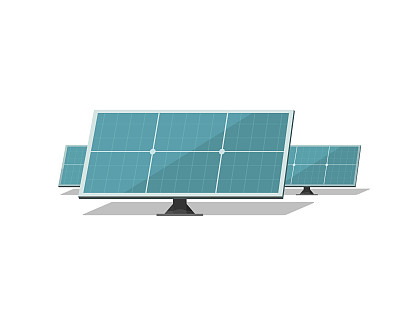 太阳能电池板矢量孤立在白色背景图片下载
