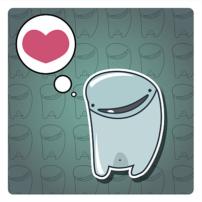 怪兽生日快乐，或者带可爱怪兽的情人节贺卡，矢量图片下载