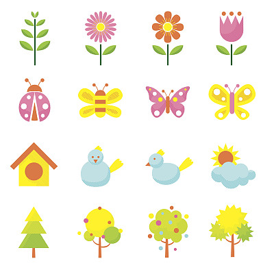 春季对象图标集图片下载