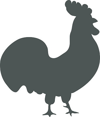 鸡轮廓孤立在白色背景矢量图片下载