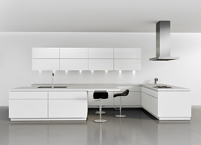 当代简约白色厨房图片下载
