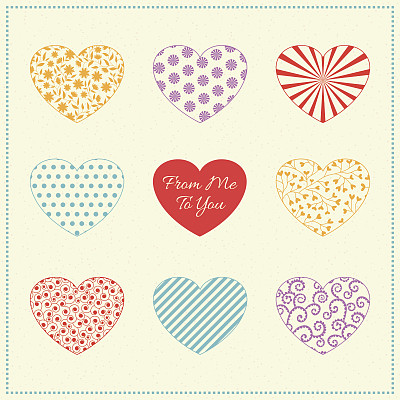 背景与多色的心图片下载