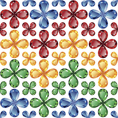 珠宝花朵无缝纹理向量图片下载