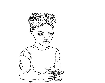 女孩第一次看到了蝴蝶图片下载