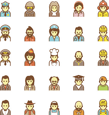 矢量人物图标集图片下载