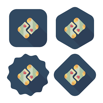 圣诞袜与长影子扁平图标，EPS 10图片下载