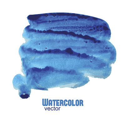 矢量抽象湿水彩画点电蓝色图片下载