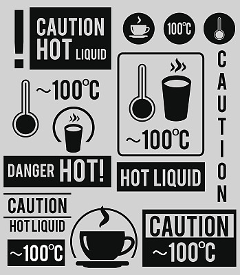 谨慎。热的液体。图片下载