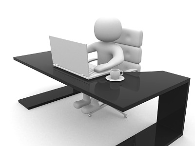 3 d的人。人们需要一个办公室和一台笔记本电脑。图片下载